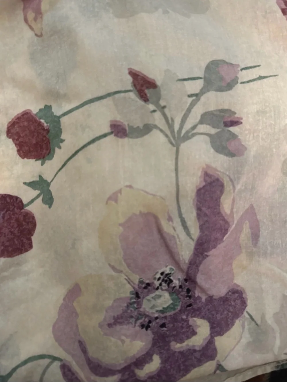 Floral Purple and Green Home Accent twin bedskirt